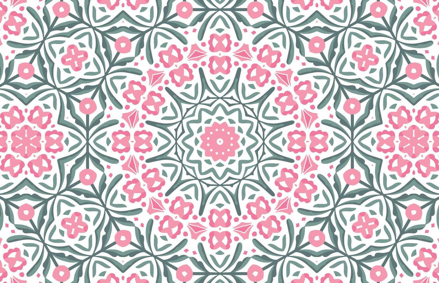 verde y rosado color floral modelo vector