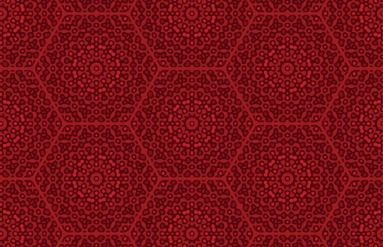 Red hexagonal and metaballs Pattern vector