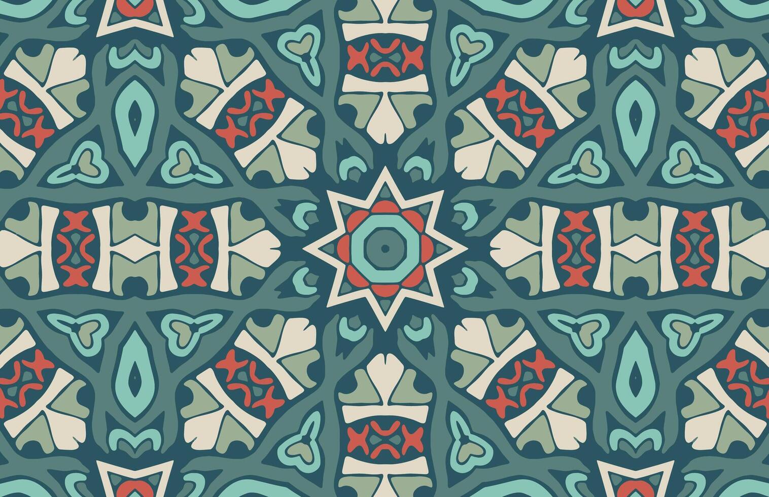 Mandala star design fabric pattern vector