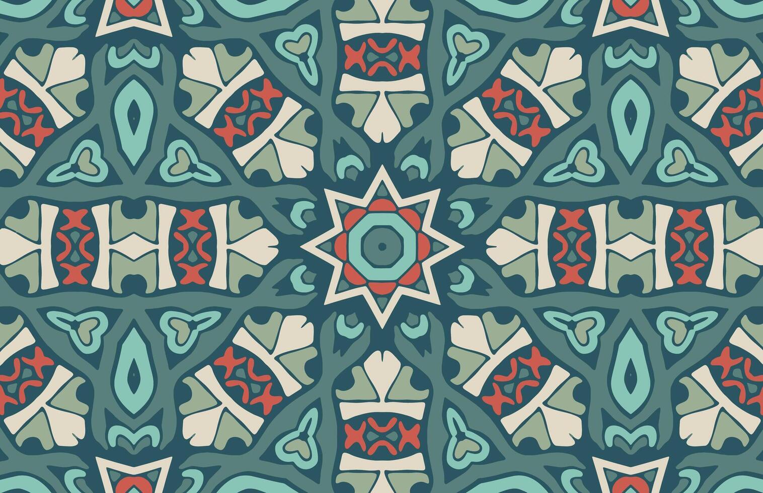 Mandala star design fabric pattern vector