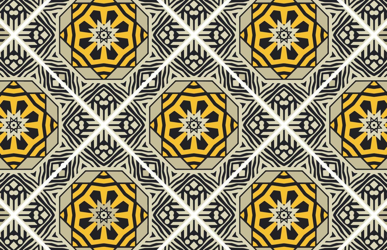 Yellow color stars fabric design pattern vector
