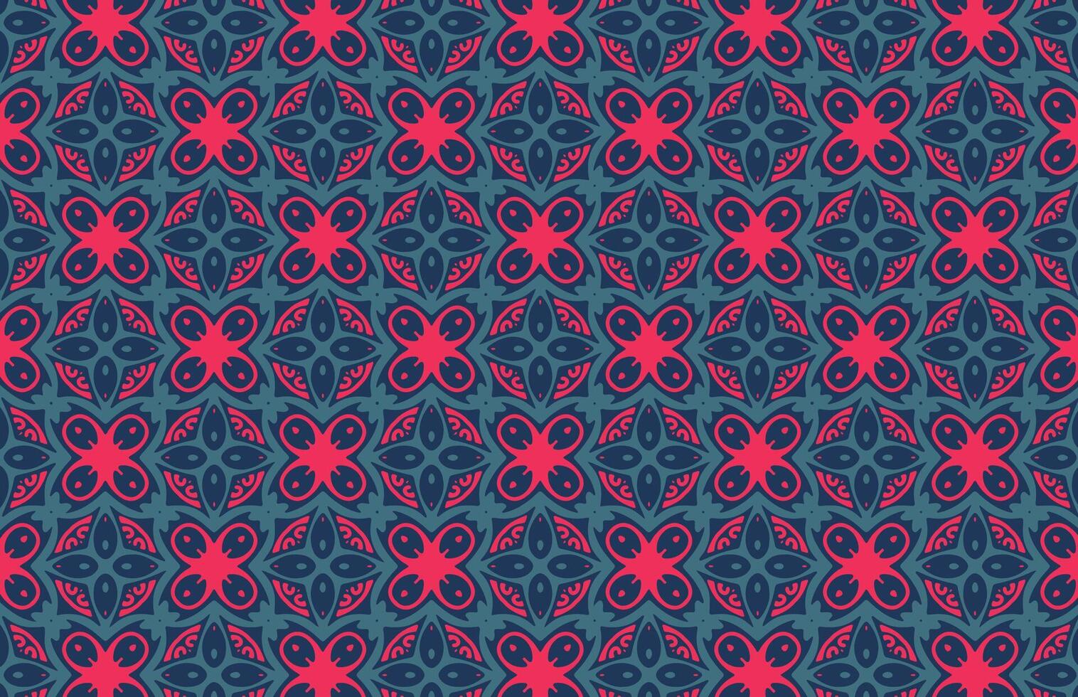 rojo y azul floral textil modelo diseño vector