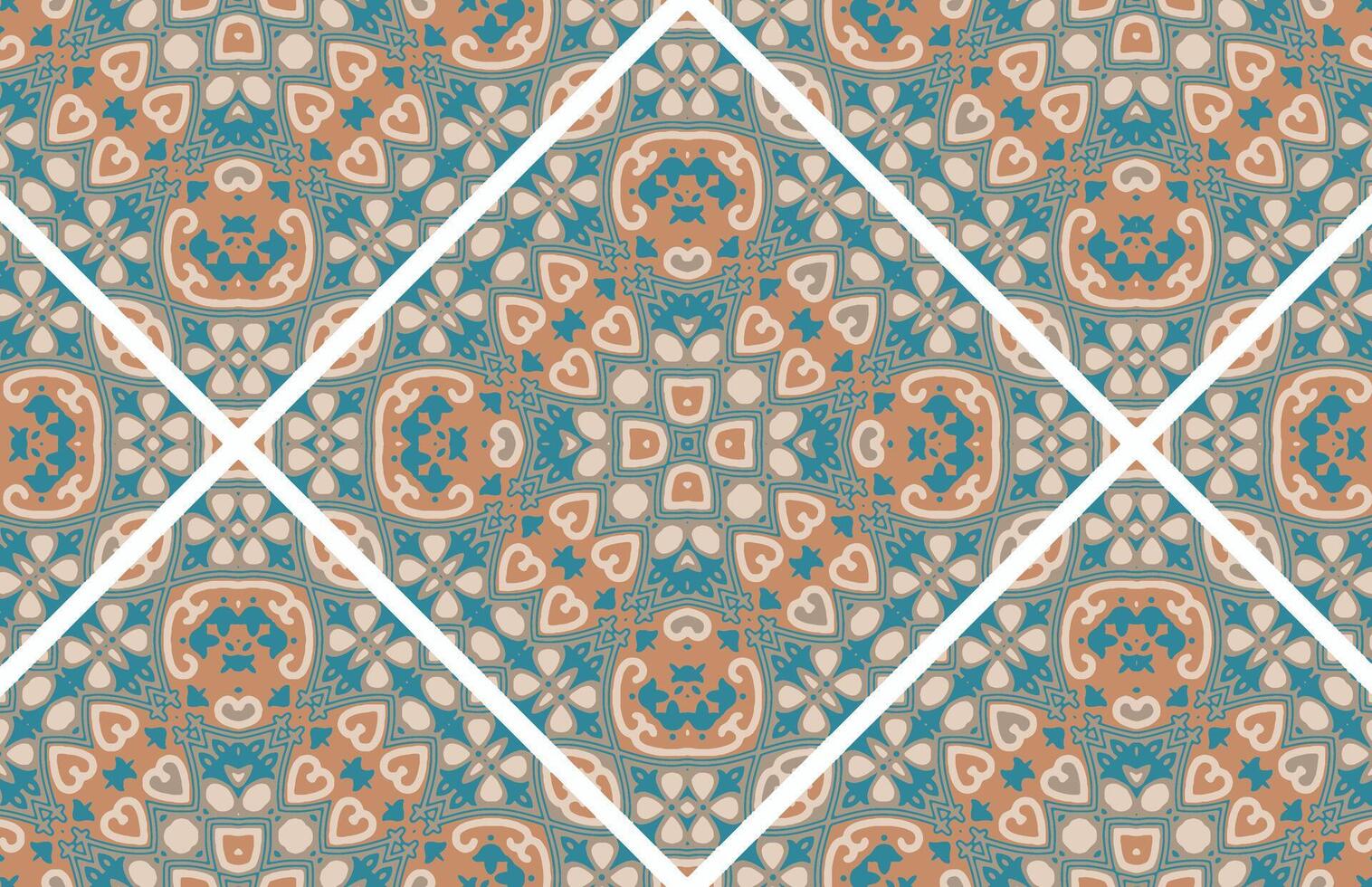 Colorful geometric tile pattern vector