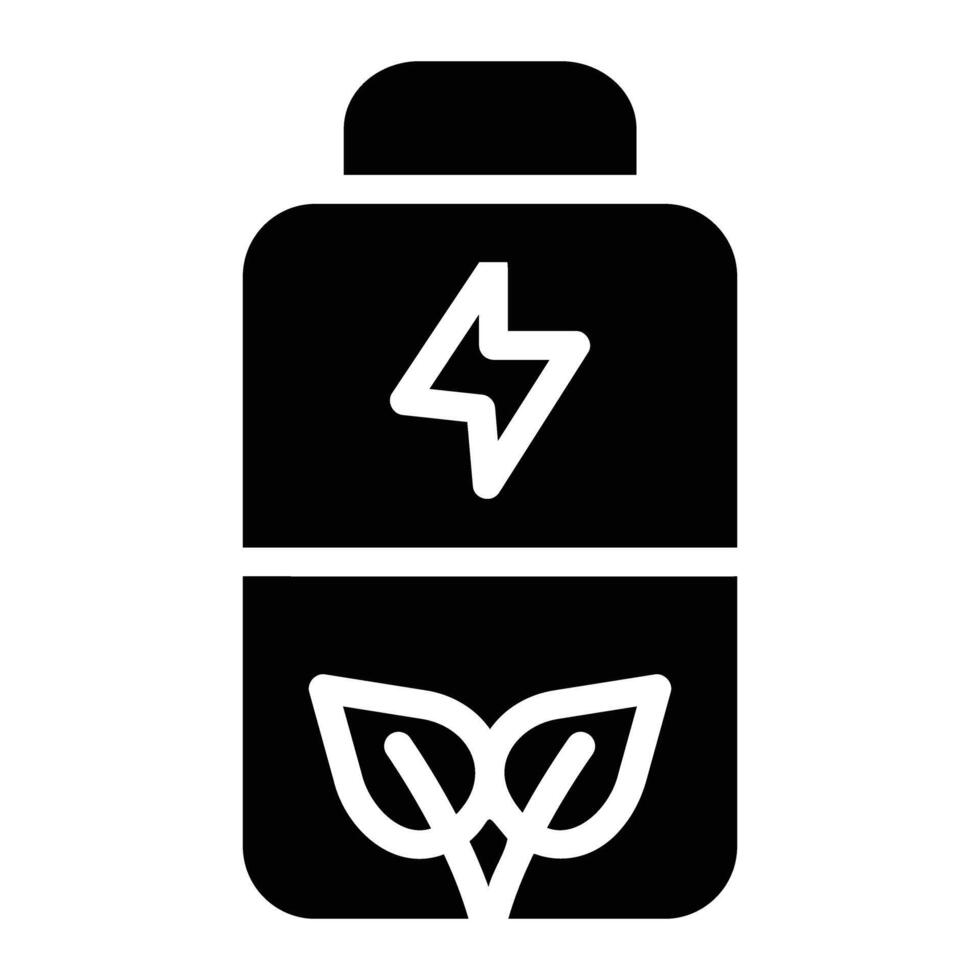 battery Glyph Icon Background White vector