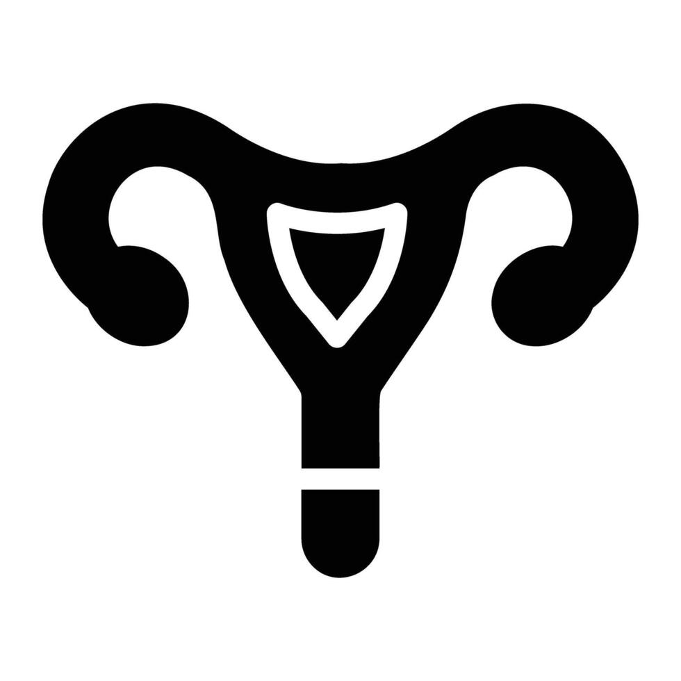 uterus Glyph Icon Background White vector