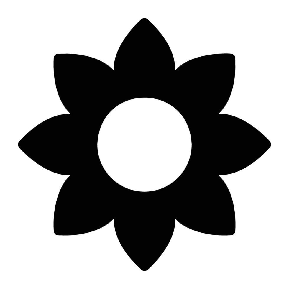 flower Glyph Icon Background White vector