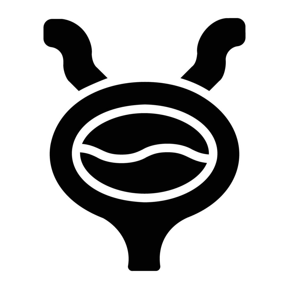 bladder Glyph Icon Background White vector