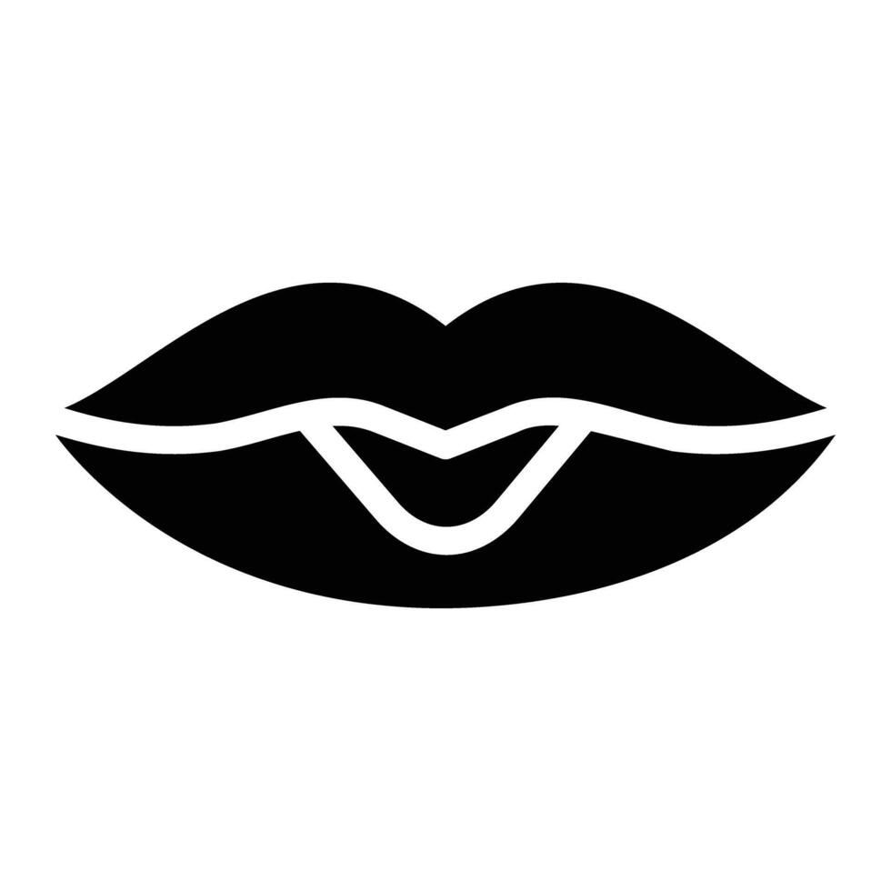 lips Glyph Icon Background White vector