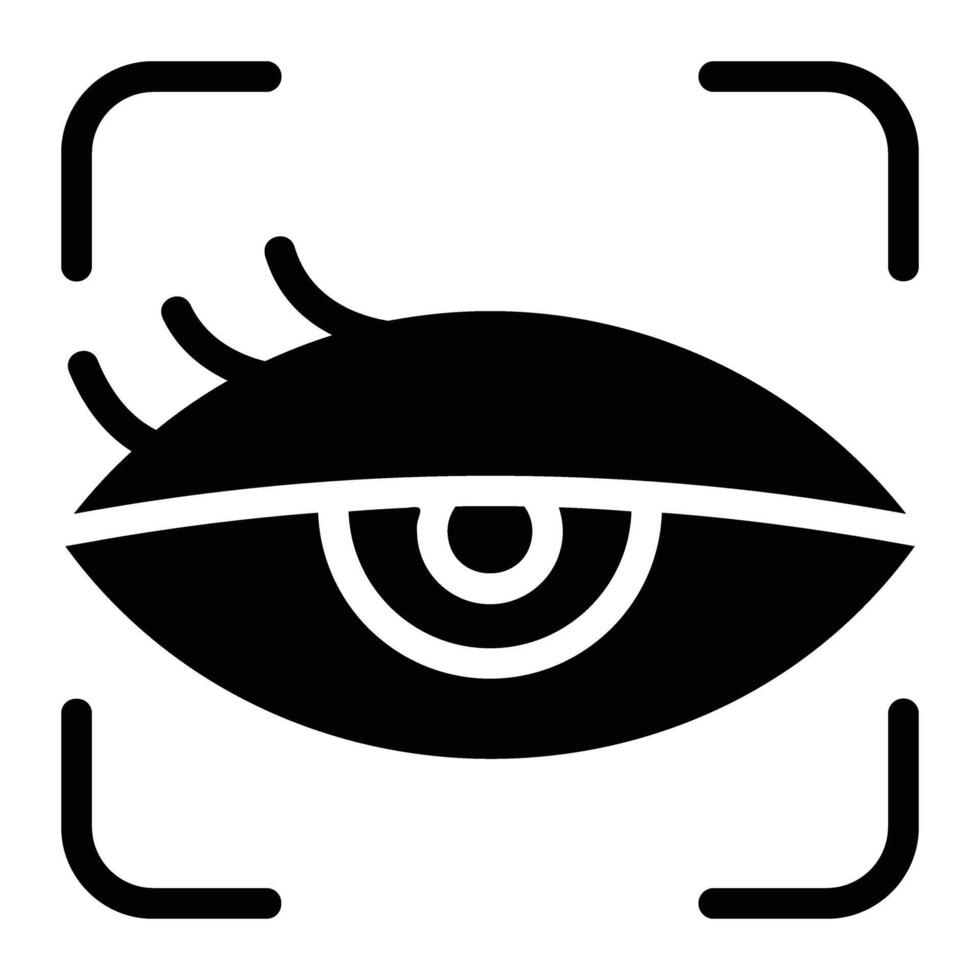 eye Glyph Icon Background White vector