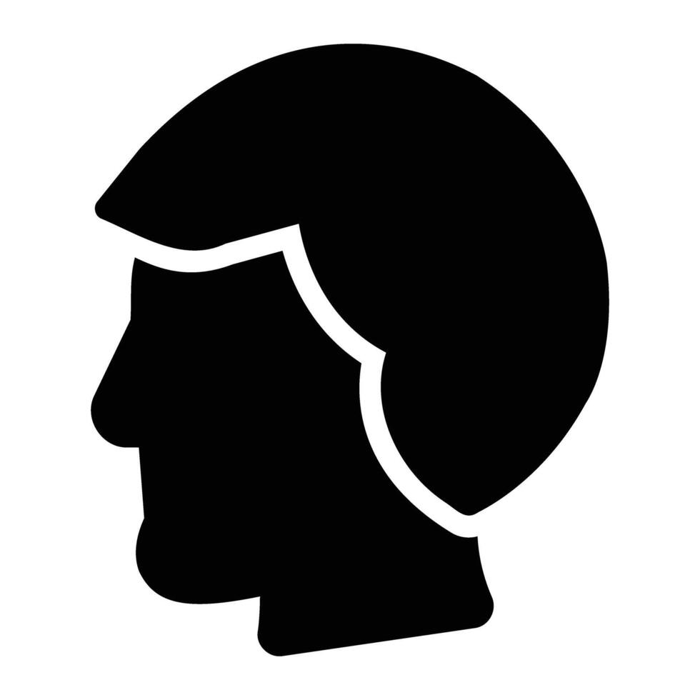 head Glyph Icon Background White vector