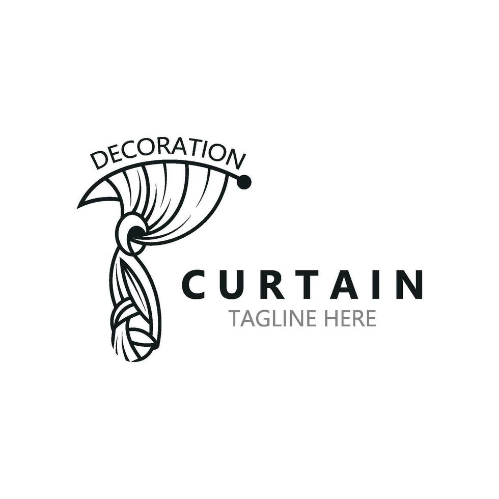 Curtain logo decoration style minimalist elegant vector design illustration