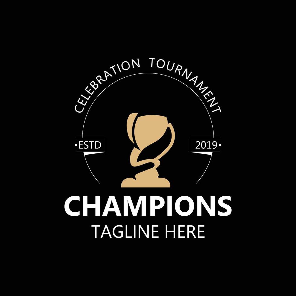 trofeo logo ganador, Deportes torneo campeonato taza diseño. minimalista emblema deporte, club tienda sencillo icono vector
