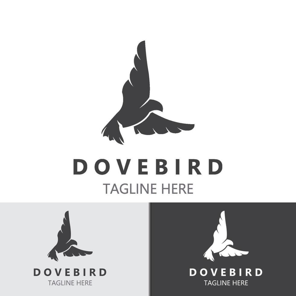 Dove bird elegant flying logo design Nature Wildlife Label style vintage image vector