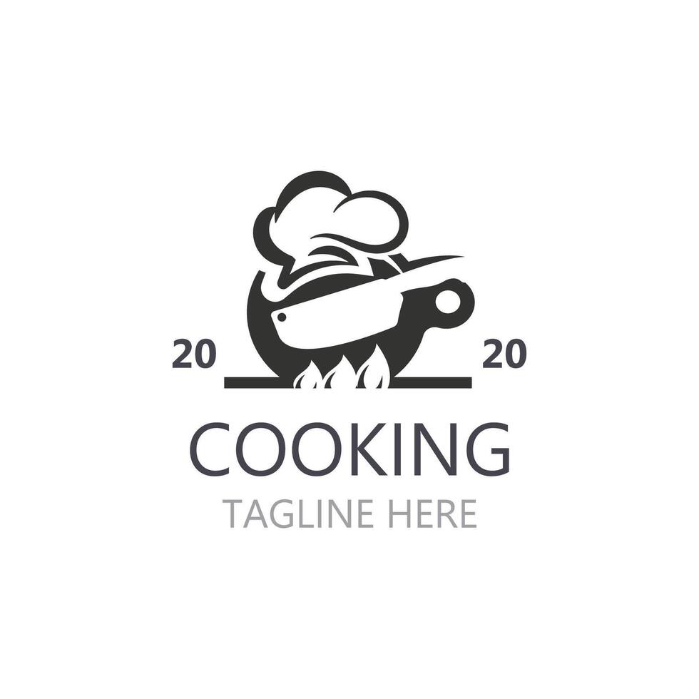 Cooking logo design. Icon or symbol inspration simple line for restaurant business vector