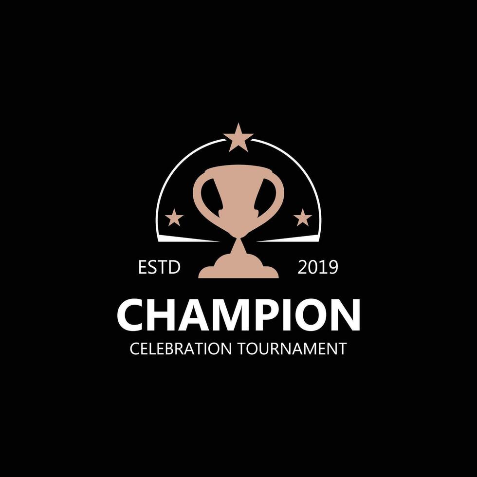 Trophy Logo winner, Sports Tournament Championship Cup Design. minimalist emblem sport, club shop simple icon vector