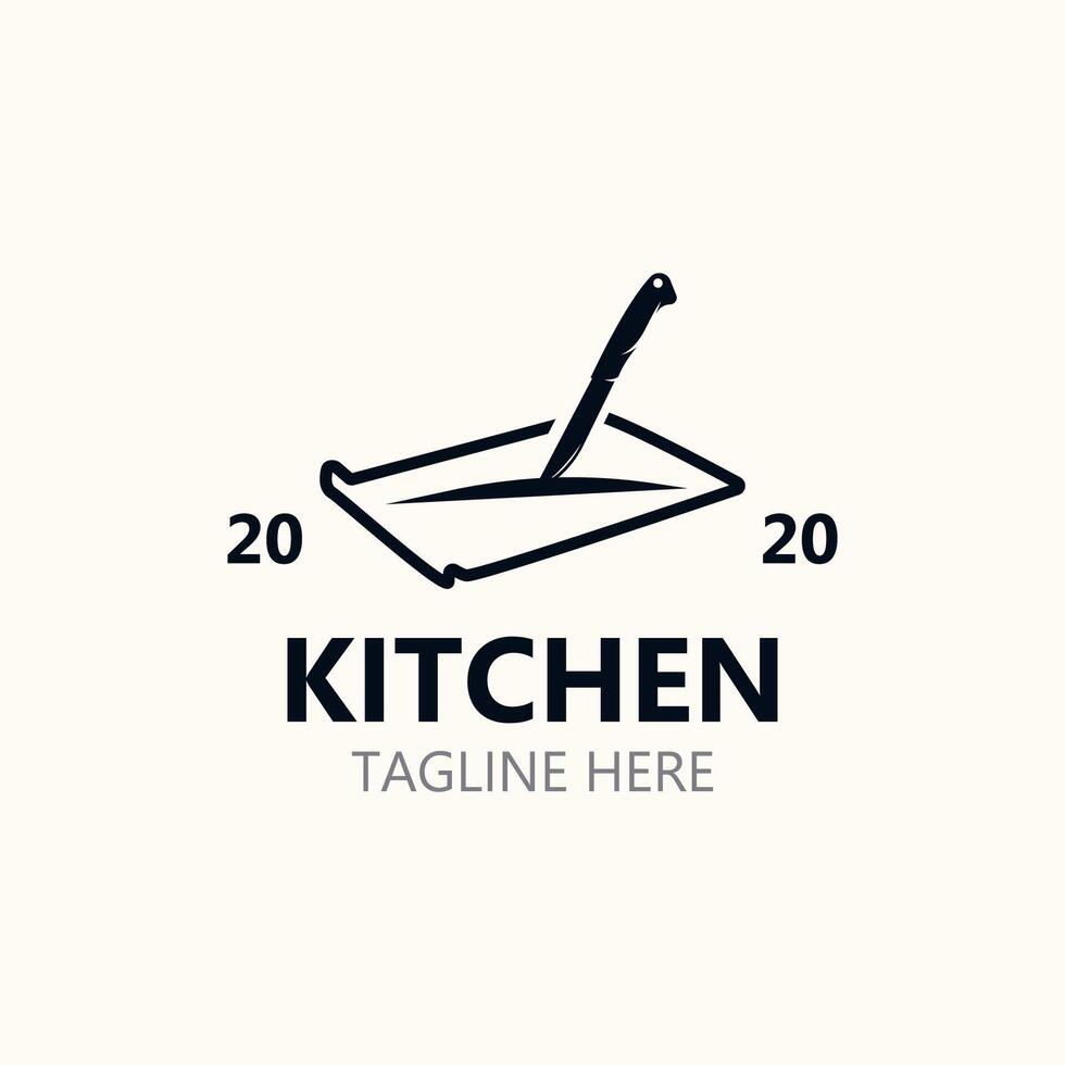 cocina logo Clásico con lámina, cuchillo, cuchara y tenedor para comida restaurante vector