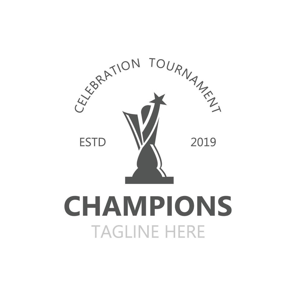 Trophy Logo winner, Sports Tournament Championship Cup Design. minimalist emblem sport, club shop simple icon vector