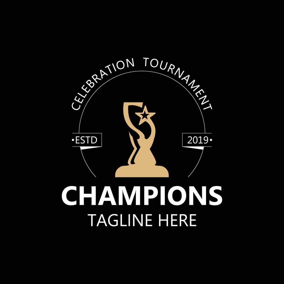 Trophy Logo winner, Sports Tournament Championship Cup Design. minimalist emblem sport, club shop simple icon vector