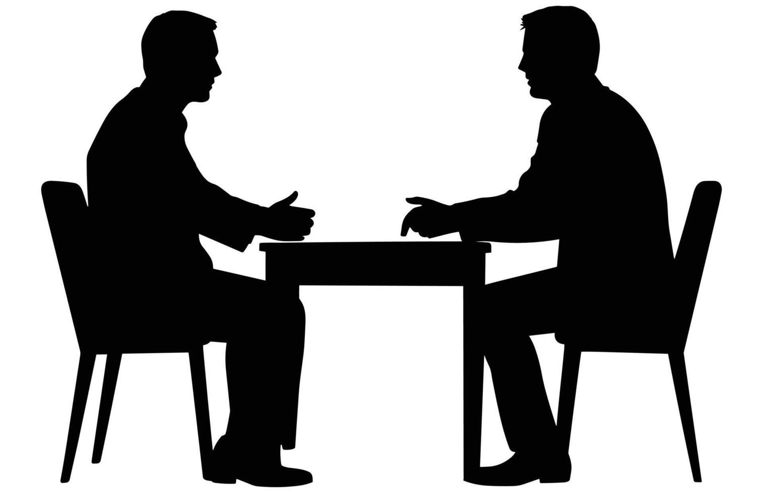 Journalists are interviewing silhouette,Press conference of reporters,Silhouette of interviewing Journalists. vector