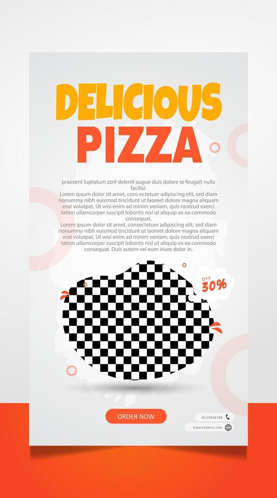 Delicious pizza social media post story design template vector