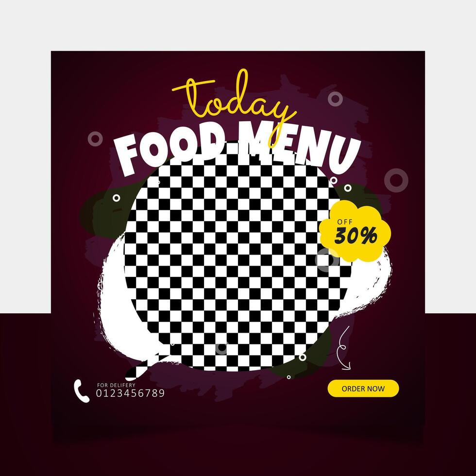 Today food menu social media banner template vector