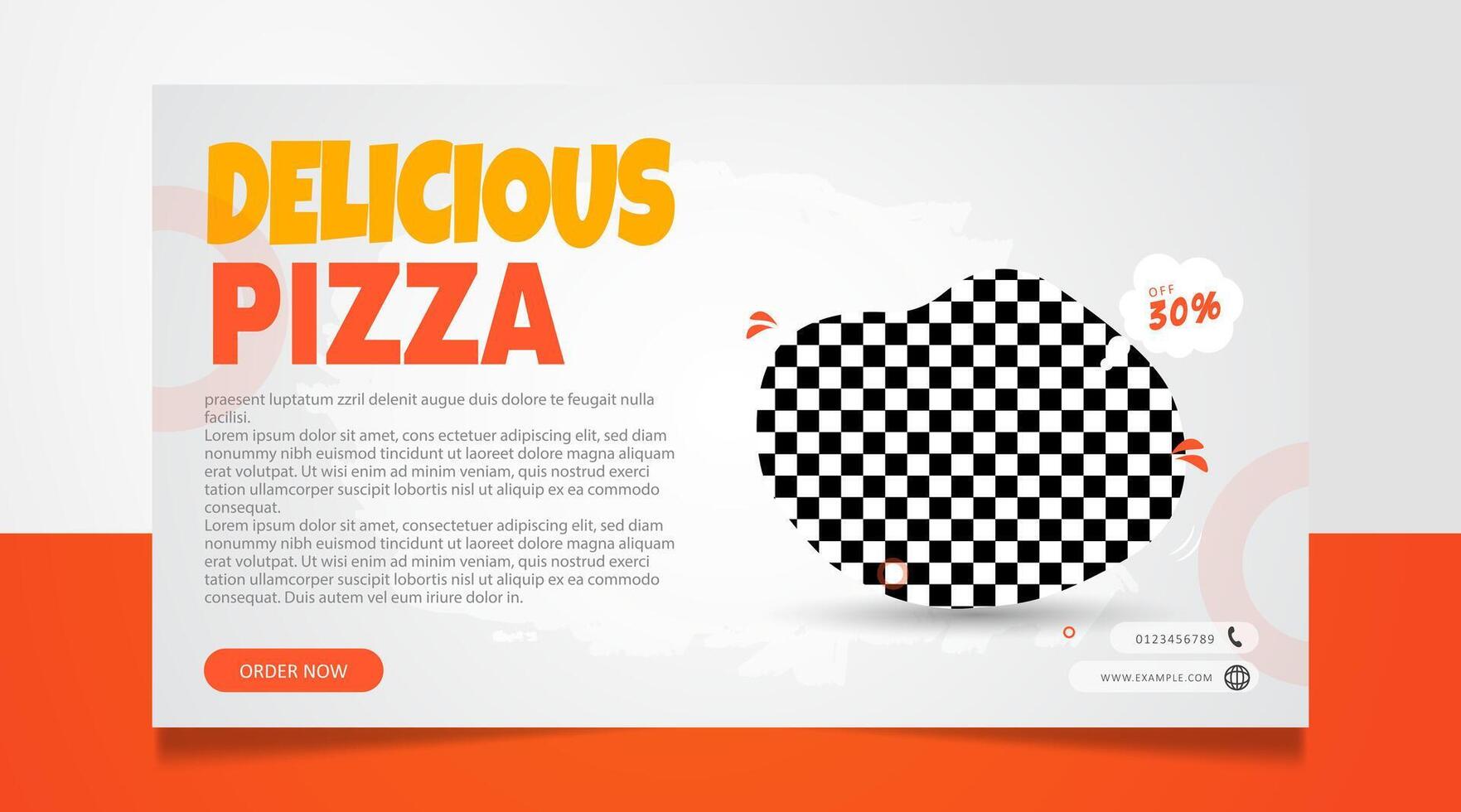 Delicious pizza social media post website banner design template vector