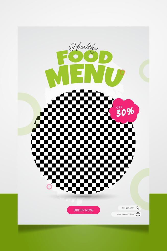 Healthy food menu social media promotion poster banner template vector