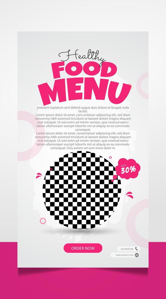 Healthy food menu social media post story banner template vector