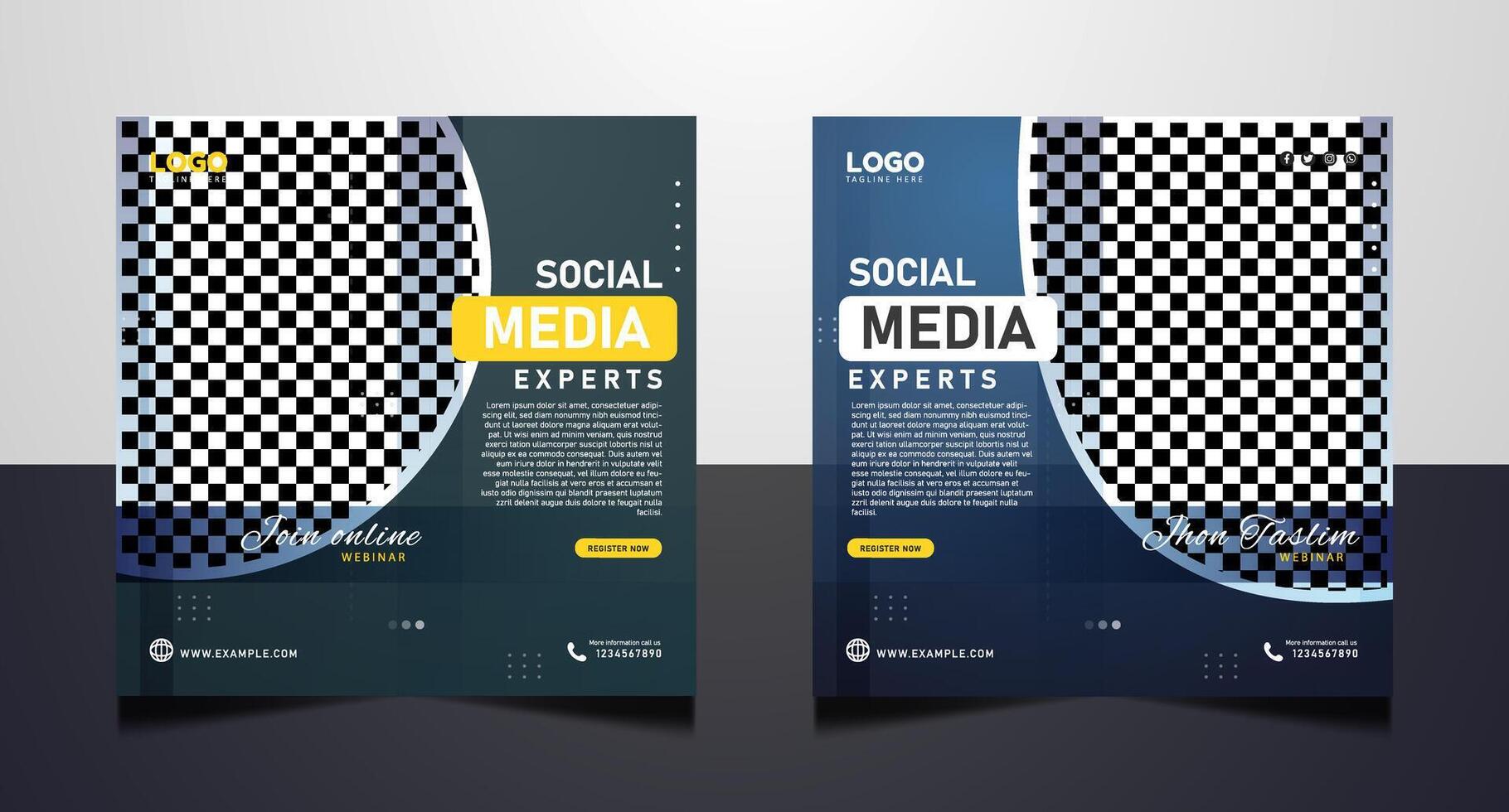 Social media expert banner template design vector