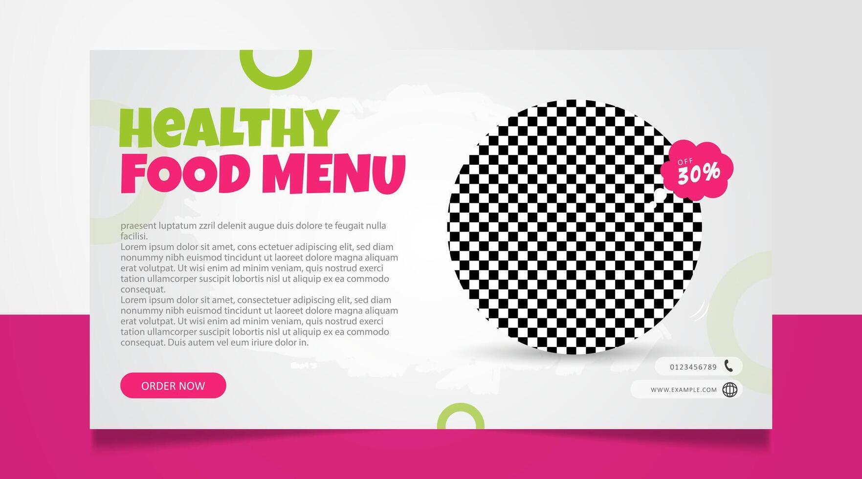 Healthy food menu social media post website banner template vector