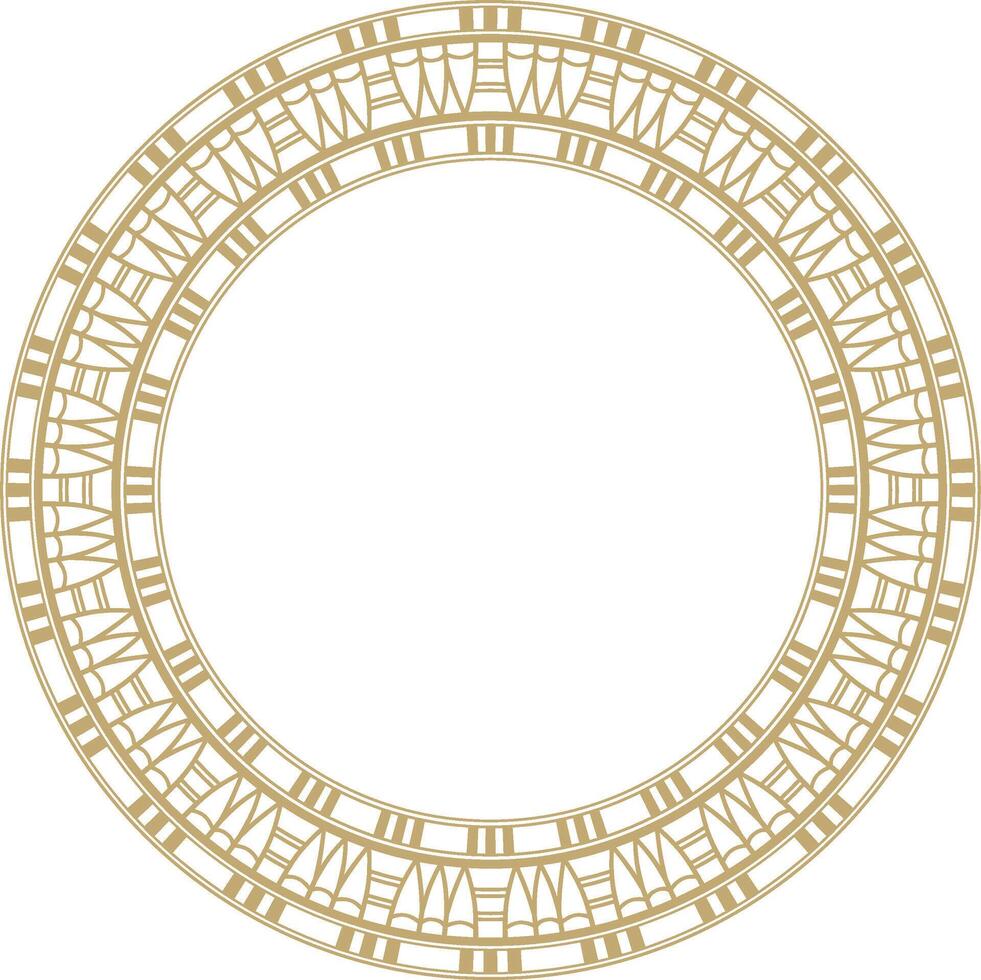 vector dorado redondo egipcio ornamento. interminable círculo, anillo de antiguo Egipto. geométrico africano marco