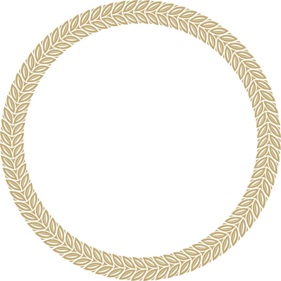 Vector gold round Yakut ornament. Endless circle, border, frame of the northern peoples of the Far East