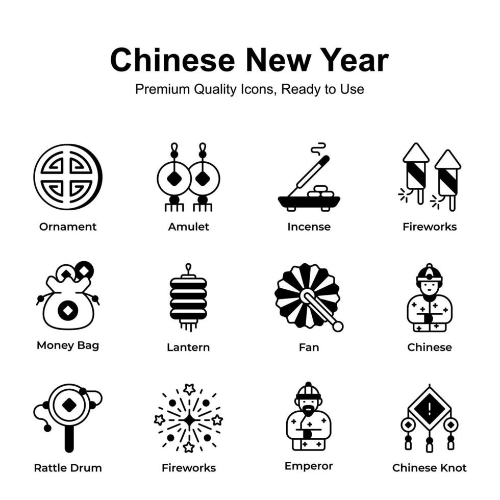 agarrar esta increíble y único chino nuevo año icono colocar, Listo a utilizar en sitios web y móvil aplicaciones vector