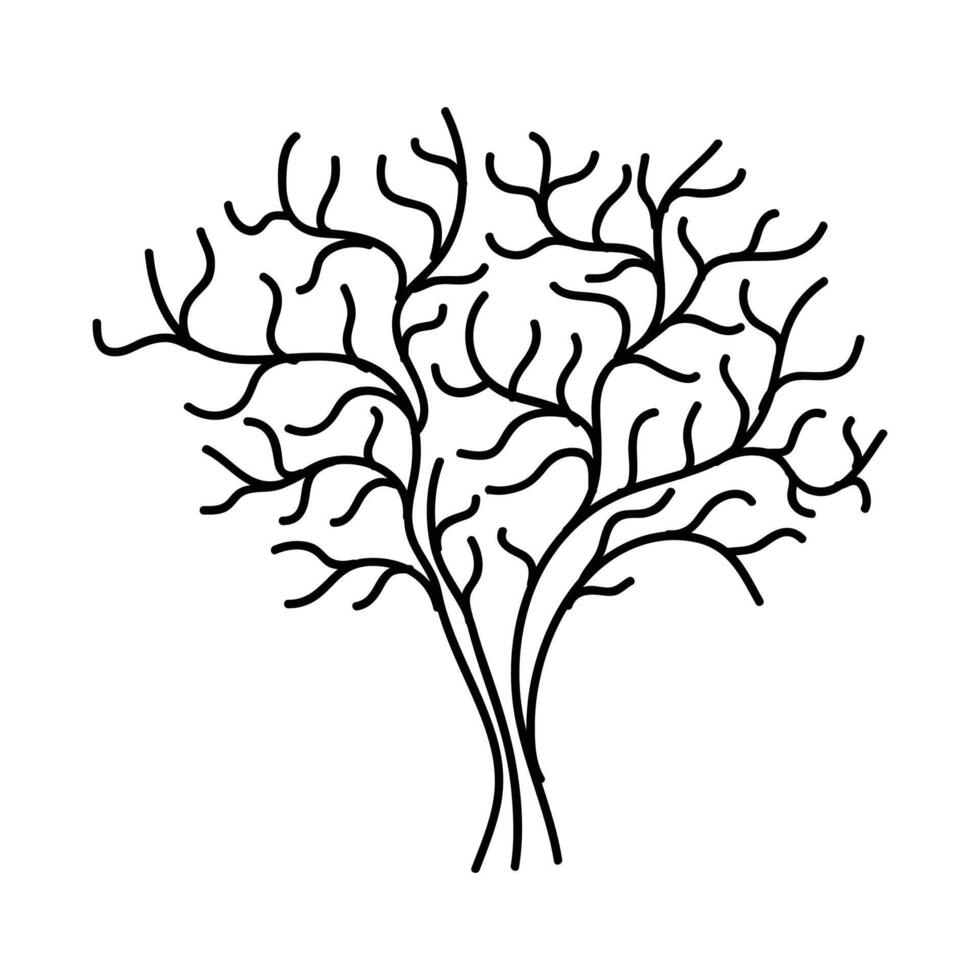 Hand Drawn Tree Outline, Tree Line Art Black and White Sketch Drawing vector