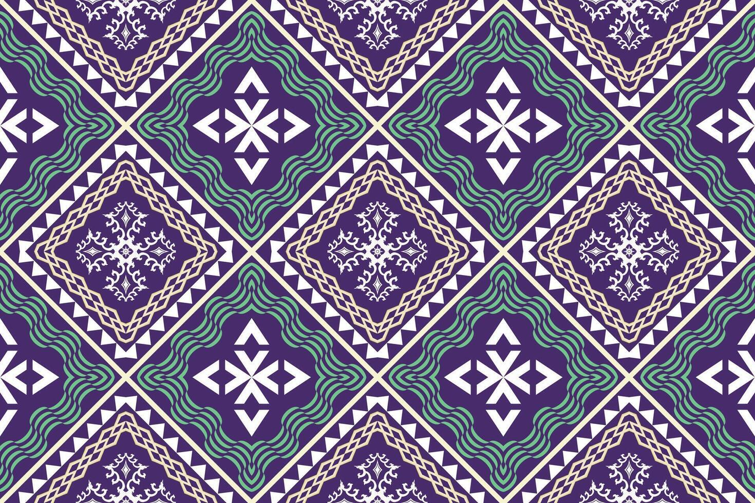 Ethnic Figure aztec embroidery style.Geometric ikat oriental traditional art pattern.Design for ethnic background,wallpaper,fashion,clothing,wrapping,fabric,element,sarong,graphic,vector illustration. vector