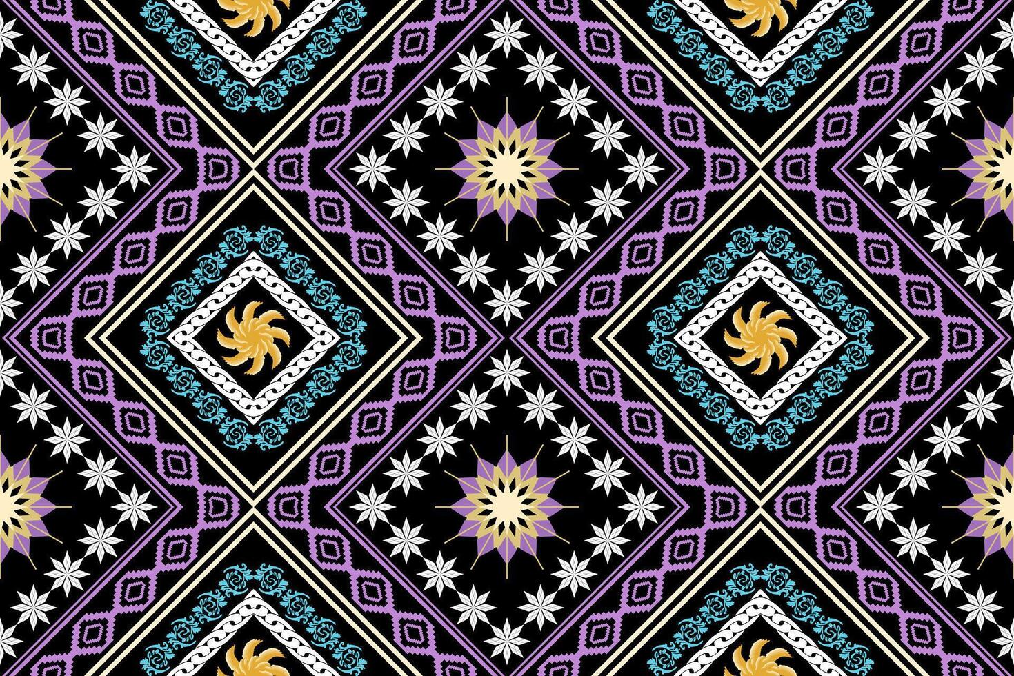 Ethnic Figure aztec embroidery style.Geometric ikat oriental traditional art pattern.Design for ethnic background,wallpaper,fashion,clothing,wrapping,fabric,element,sarong,graphic,vector illustration. vector