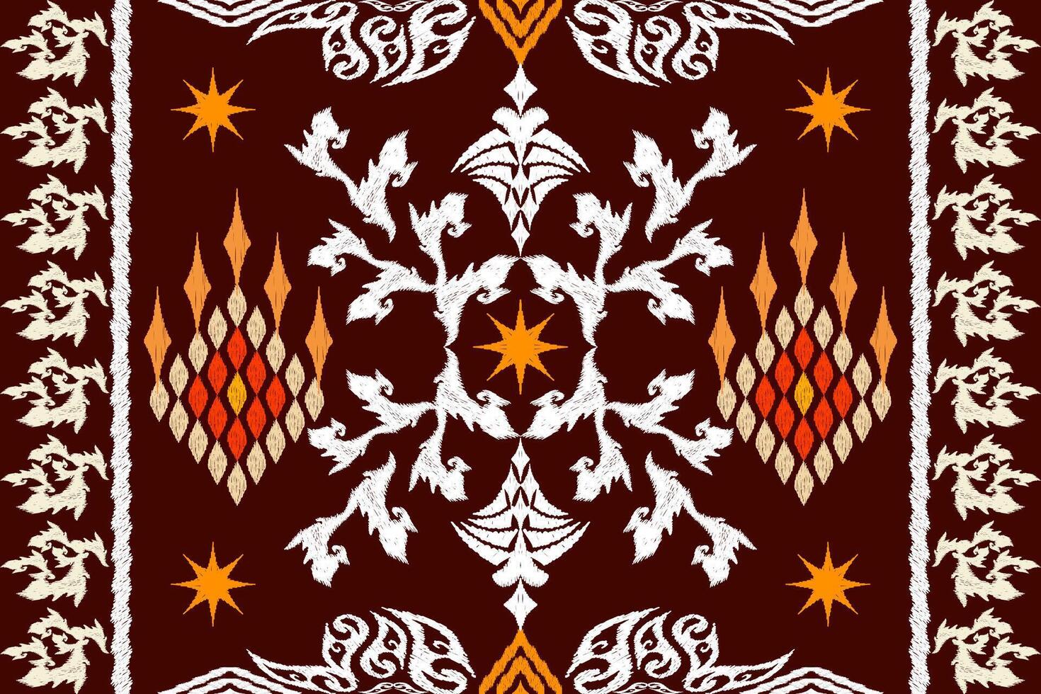Ethnic Figure aztec embroidery style.Geometric ikat oriental traditional art pattern.Design for ethnic background,wallpaper,fashion,clothing,wrapping,fabric,element,sarong,graphic,vector illustration. vector