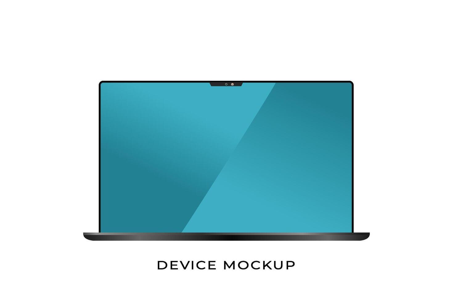 Laptop with slim frame and blue background vector