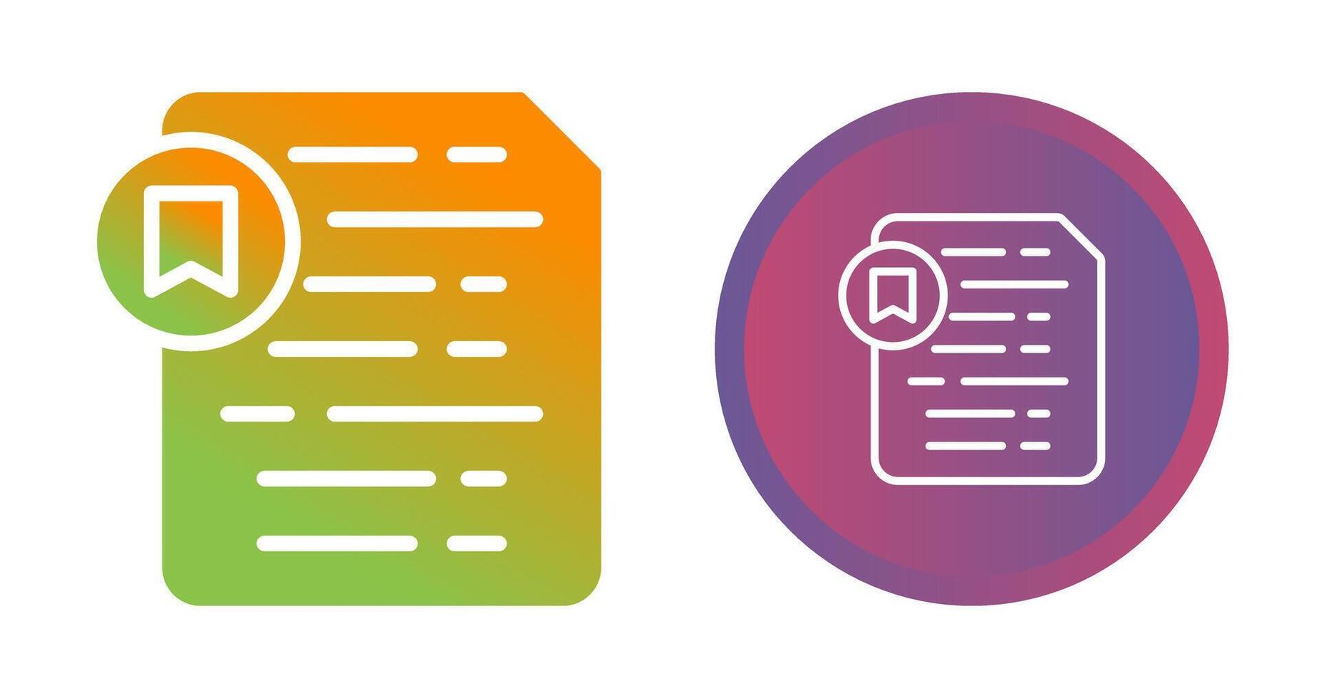 Document Insert Bookmark Vector Icon
