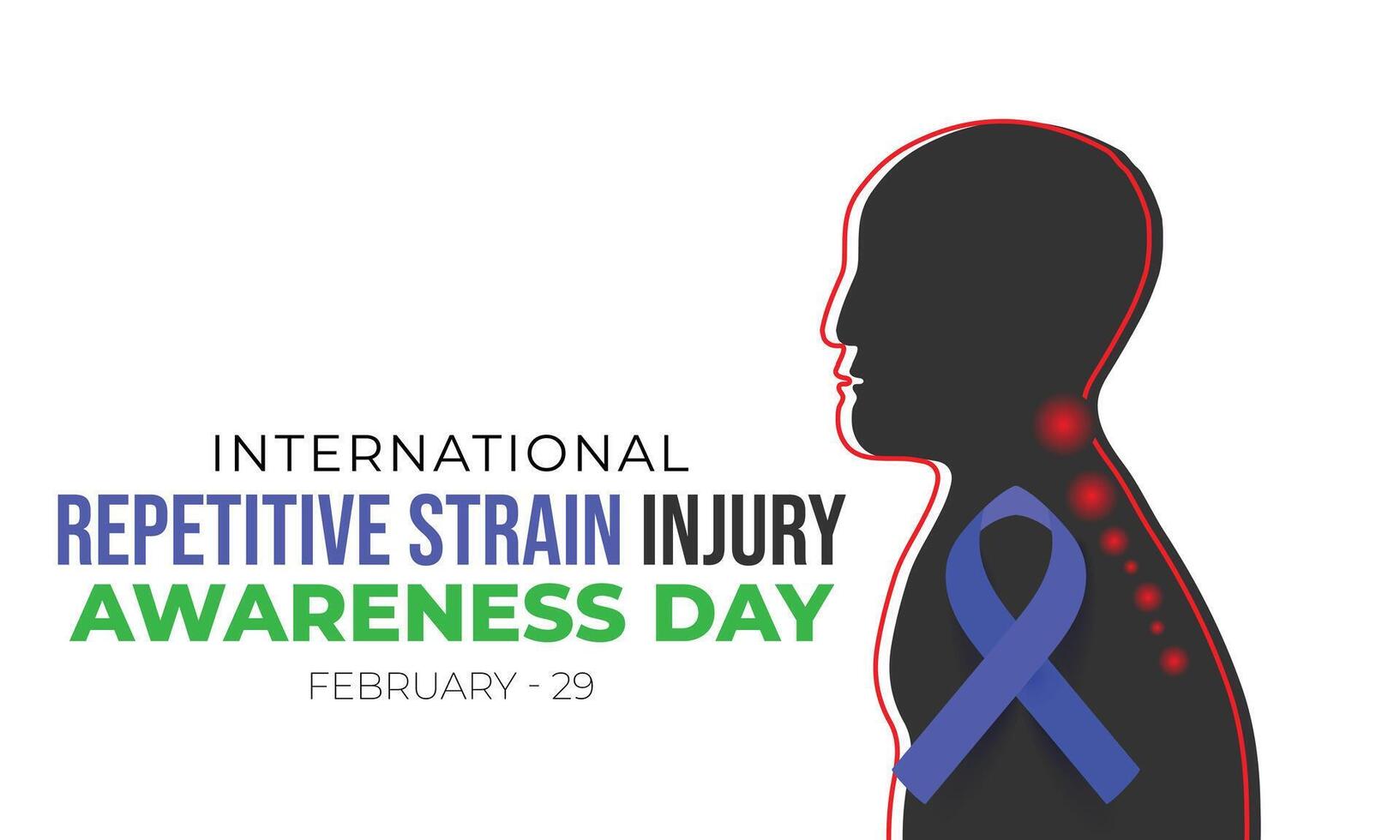 International Repetitive Strain Injury Awareness Day. background, banner, card, poster, template. Vector illustration.