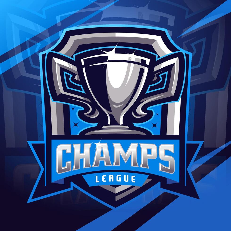 Champs league esport mascot logo design vector