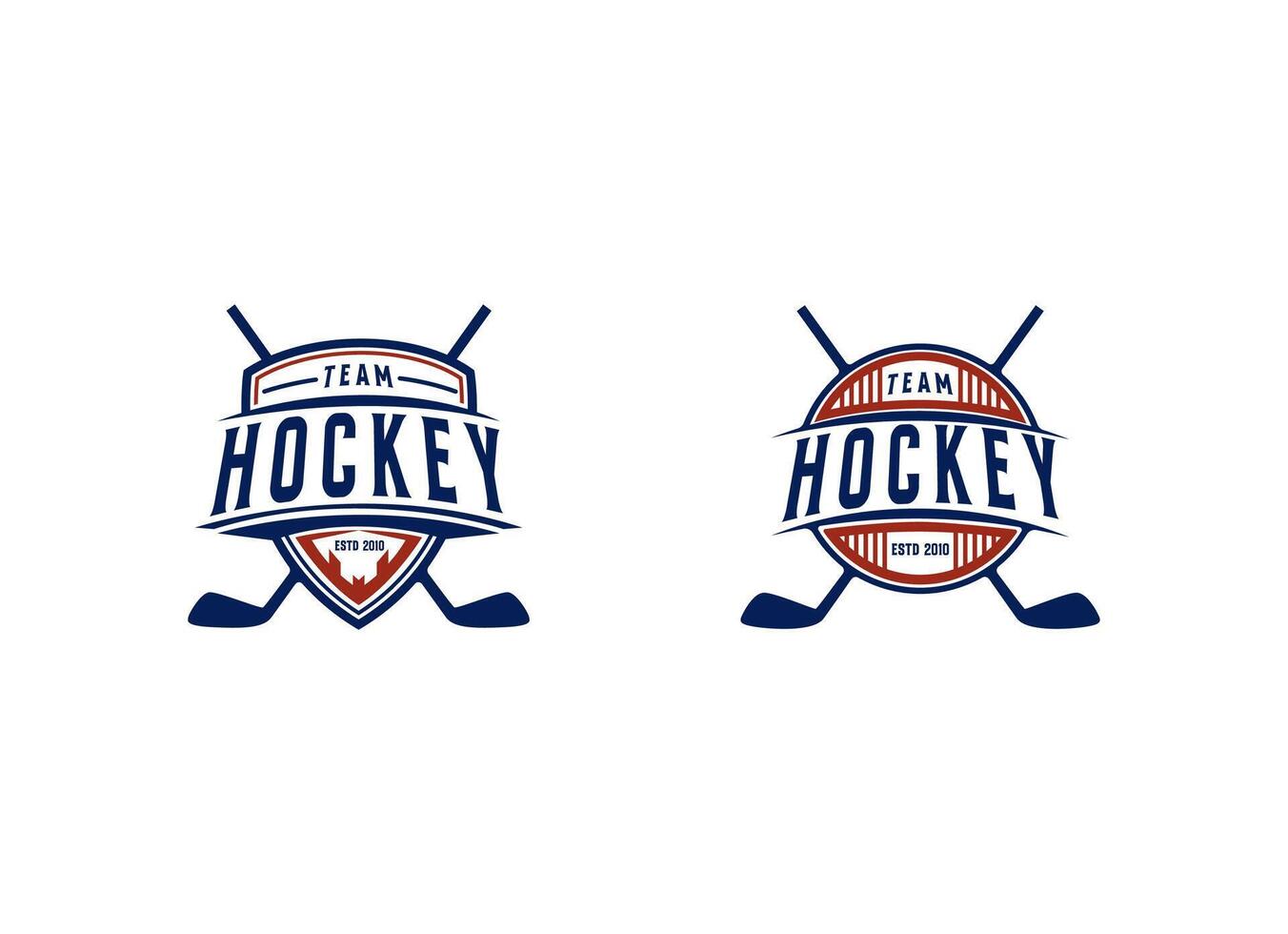 Hockey logo template. Hockey emblem shield. Hockey logos vector isolated