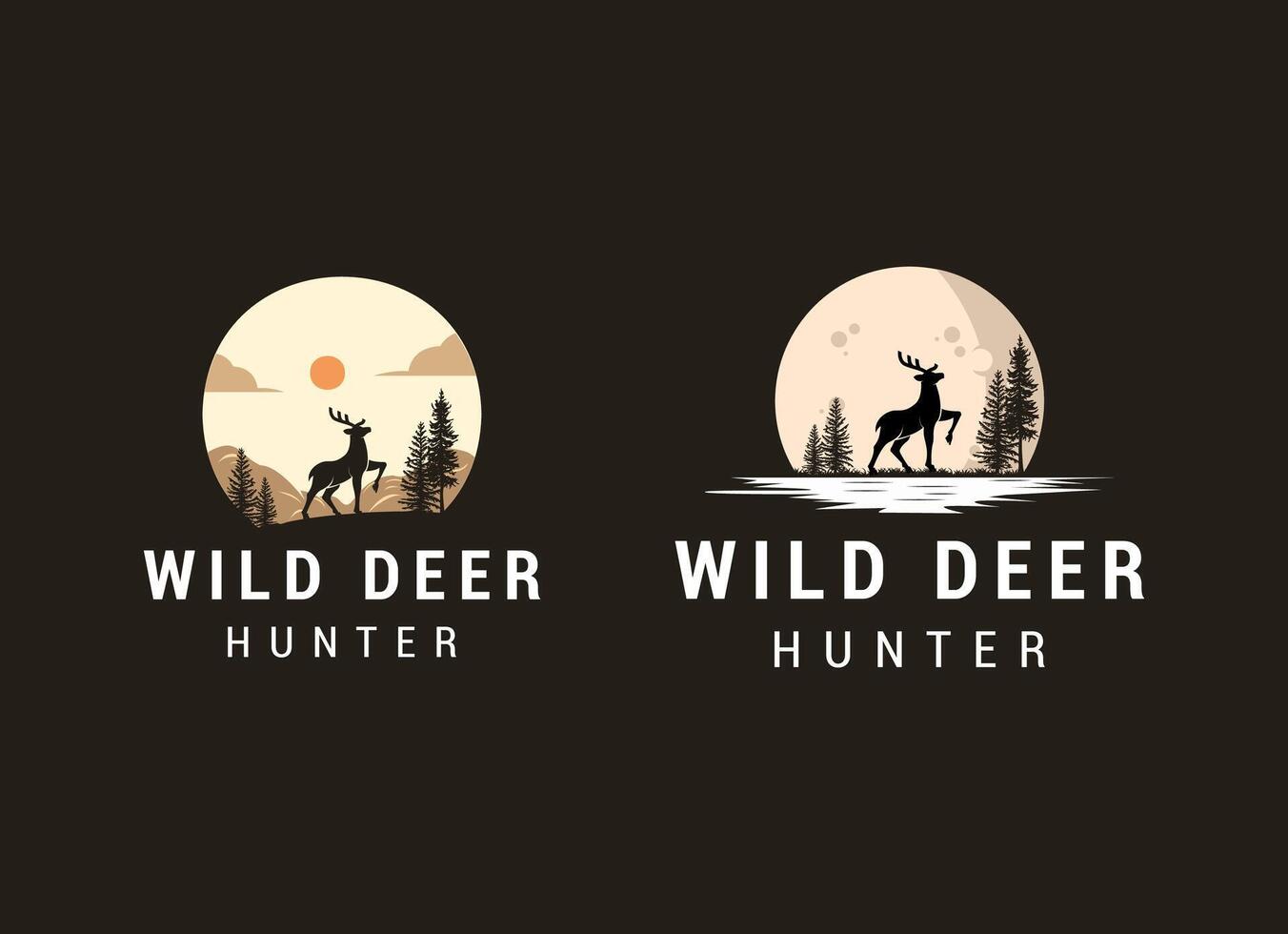 salvaje ciervo logo diseño. silueta de ciervo logo vector
