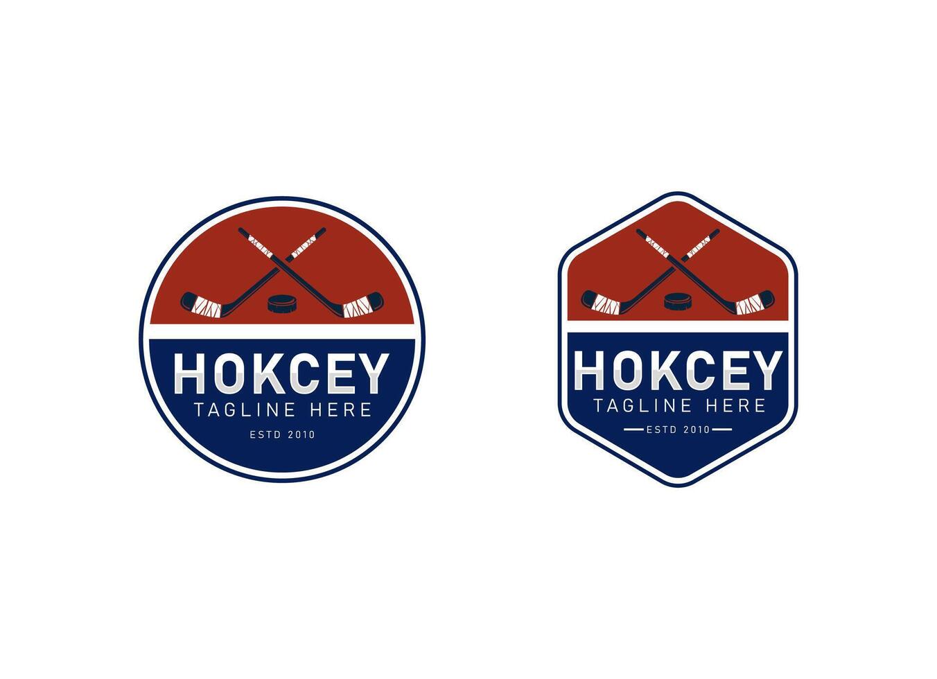 Hockey logo template. Hockey emblem shield. Hockey logos vector isolated