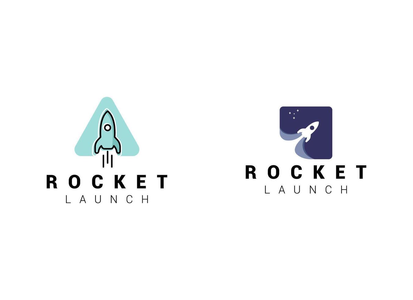 Launching Take Off Rocket Jet Plane Space modern logo word mark logotype design vector