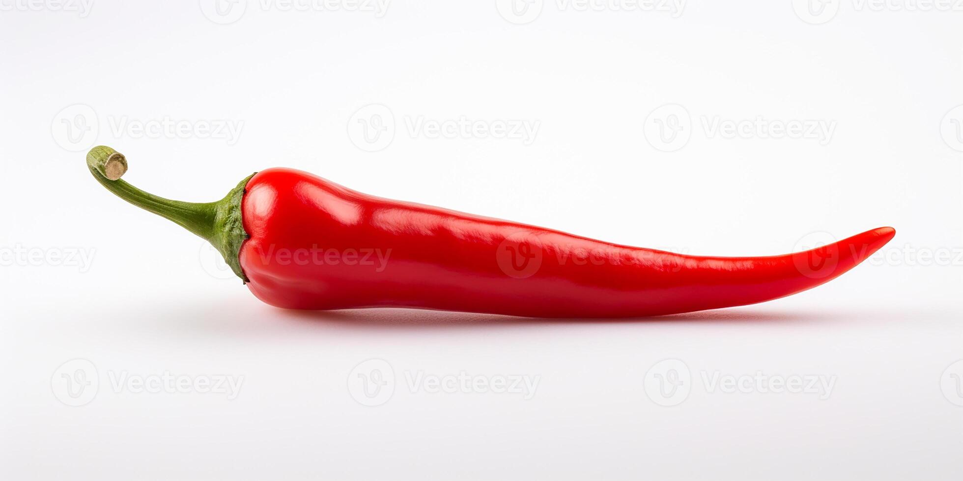 AI generated Photorealistic red hot pepper isolated on white background. photo