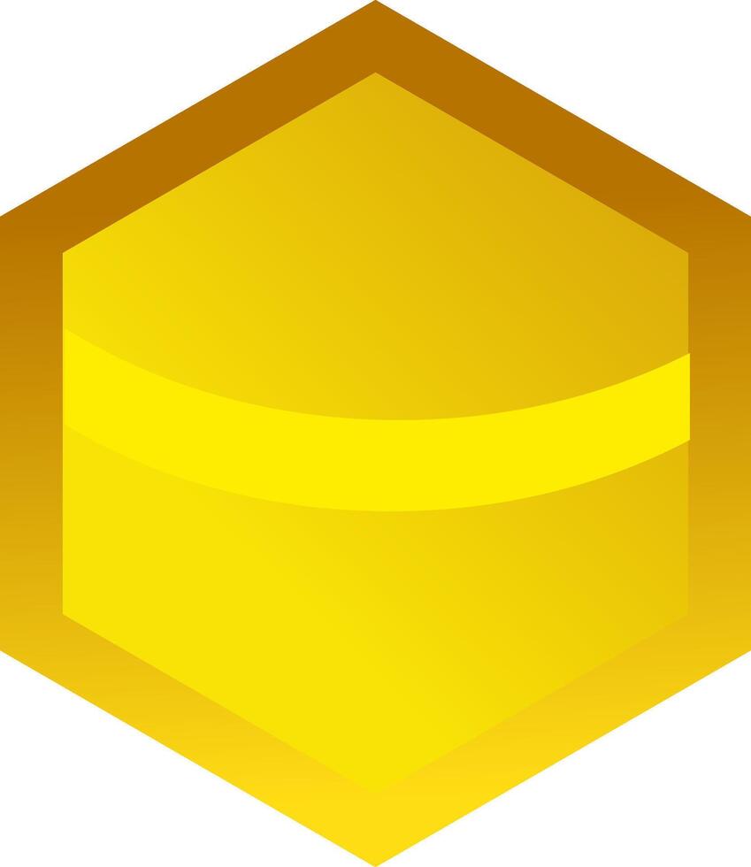 Hexagon yellow icon. Isometric 3d vector illustration. Honeycomb