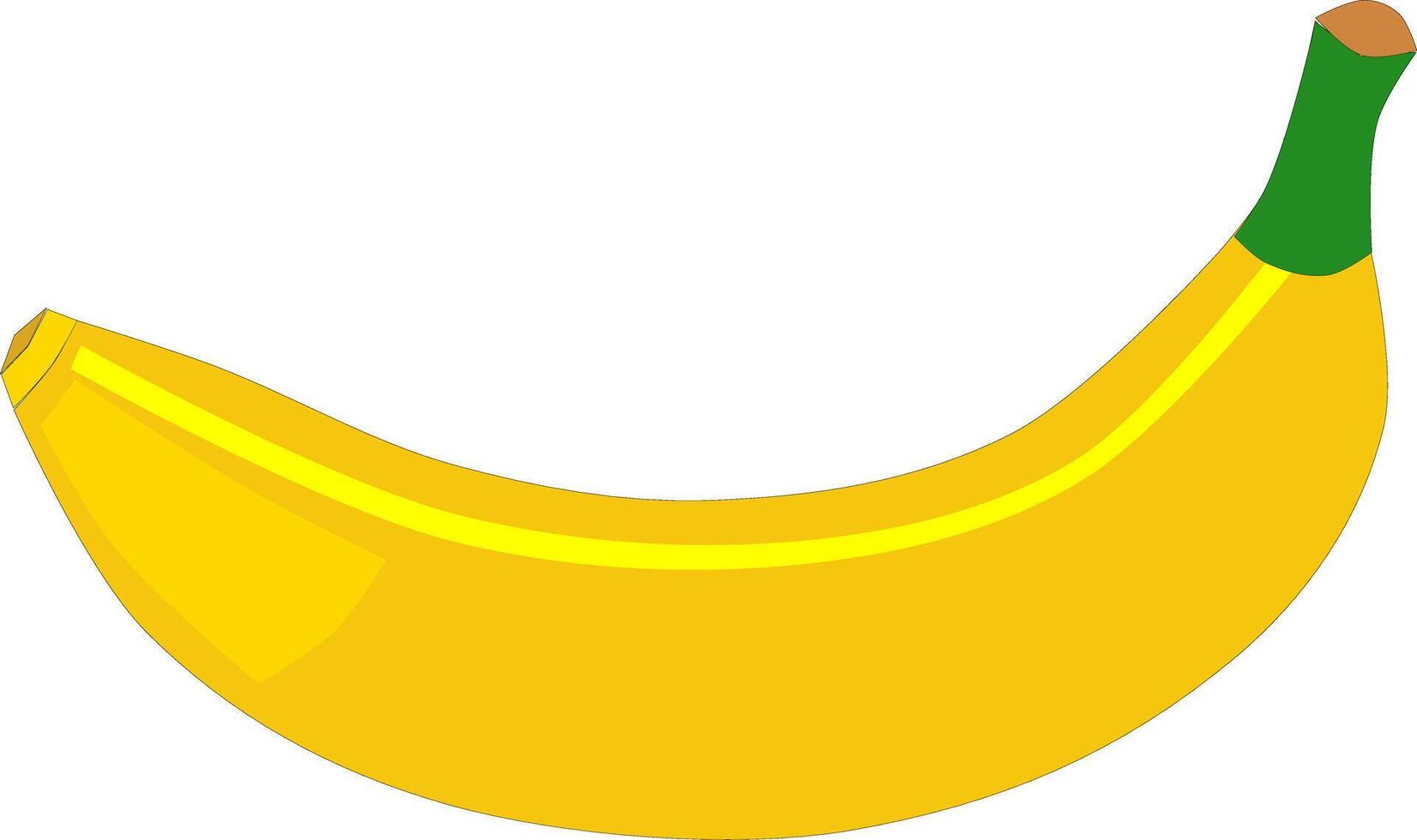 Simple Ripe Banana Vector Illustration Cut Out