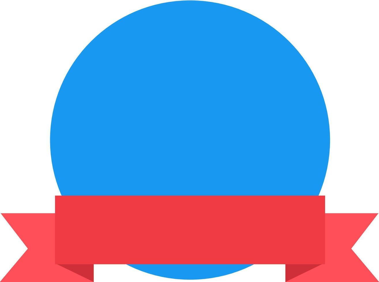 Emblem circle with ribbon text placeholder. Vector image template.