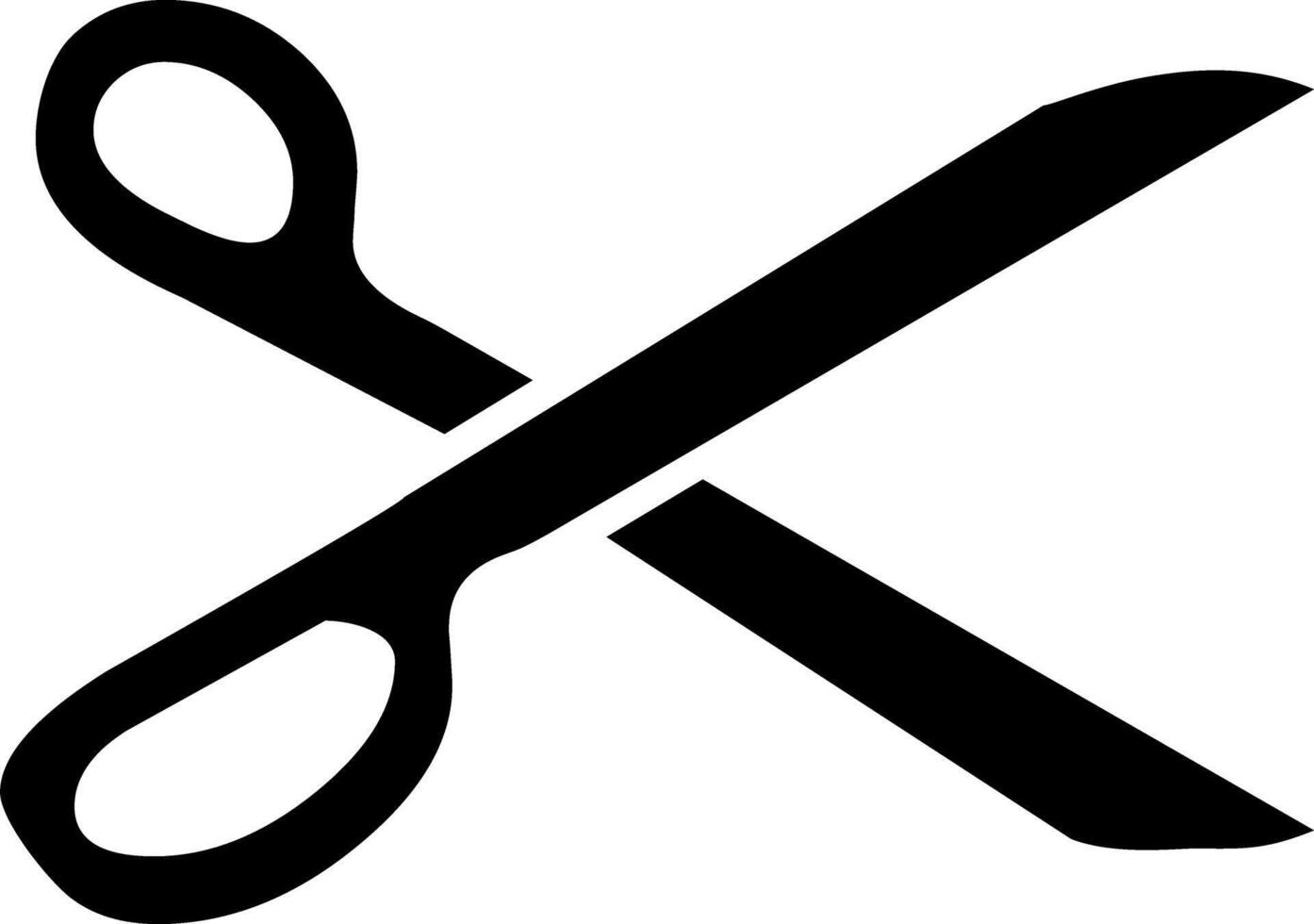 Black Scissors icon isolated on white background. Cutting tool. Vector illustration